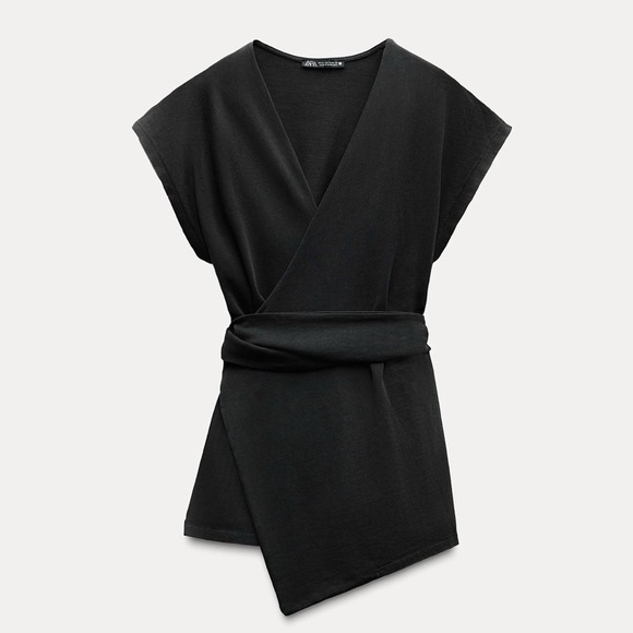 ZARA - NEW HEAVY COTTON WASHED T-SHIRT - CHARCOAL - Picture 2 of 5